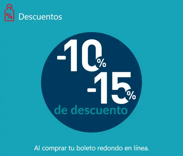 Descuentos de 10% y 15% de descuento ETN TURISTAR Lujo